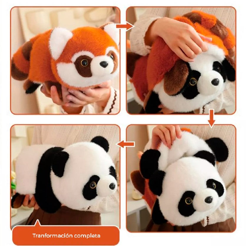 PELUCHE PANDA ROJO REVERSIBLE